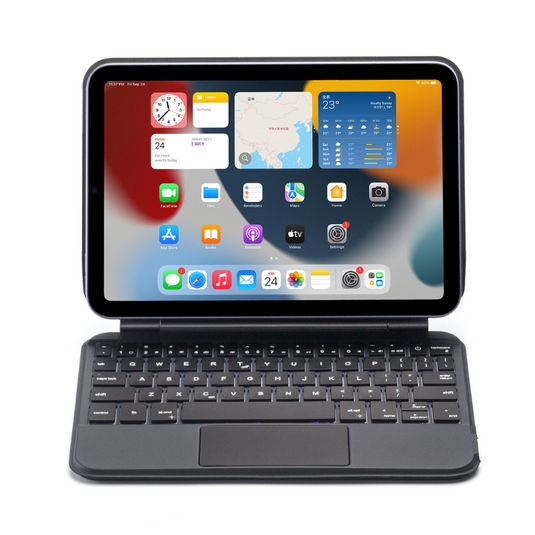 Apple iPad Mini 7 8.3'' 7th Gen (2024) Smart Wireless Trackpad Keyboard Flip Case With Backlit