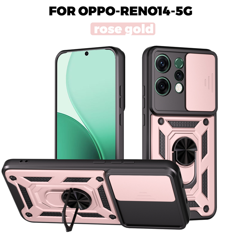 Load image into Gallery viewer, [With Ring Kickstand][Camera Cover] OPPO Reno14/F/Pro Shield Shockproof Rugged Heavy Duty Case
