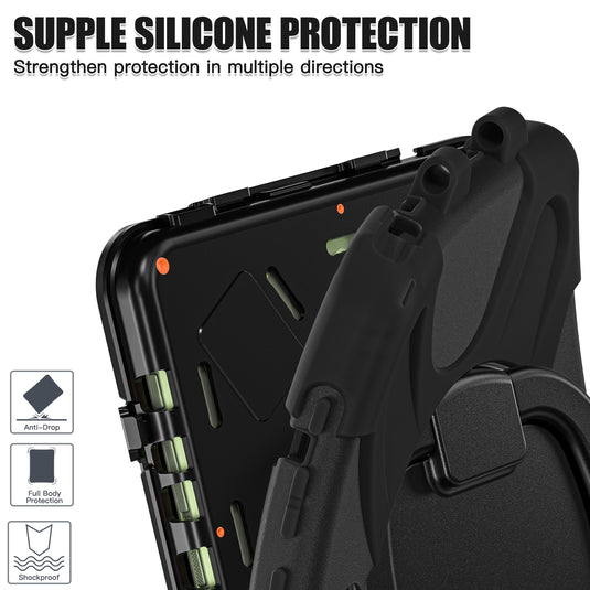Samsung Galaxy Tab Active Pro / Active 4 Pro / Active 5 Pro Series - Heavy Duty 360 Degree Rotate Stand Hand Strap Case With Shoulder Strap - i-Station Mobile Phone & Electronic Device Repair and Accessories