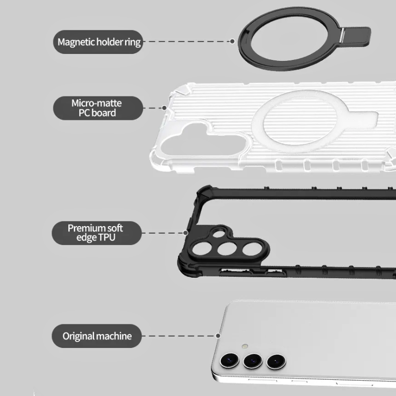 Load image into Gallery viewer, Samsung Galaxy S24 SM-S921/Plus SM-S926/Ultra SM-S928 Matte Bracket Magnetic Ring Heavy Duty Series Case
