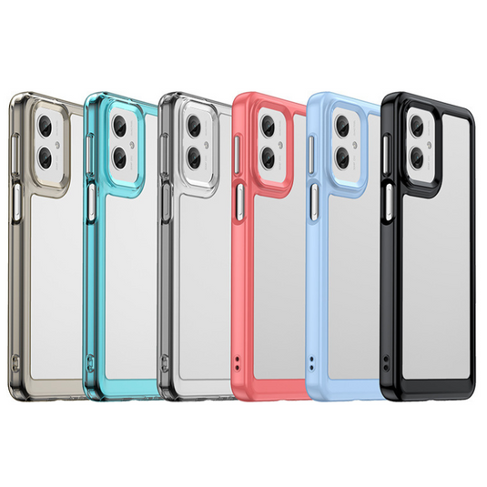 Cover TPU Sfumata Per Motorola Moto G51 5G - Rosa/Verde - Custodia Morbida Antiurto Con Protezione Fotocamera