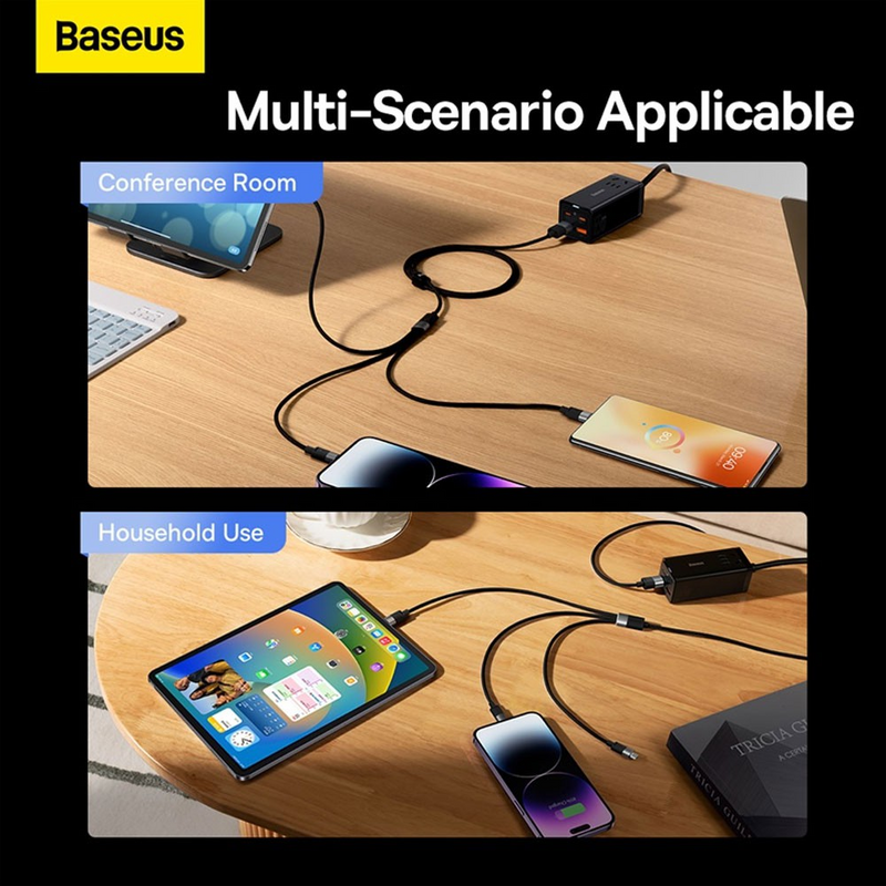 Load image into Gallery viewer, Baseus StarSpeed 1-for-3 Fast Charging Data Cable USB to M+L+C 3.5A 1.2m

