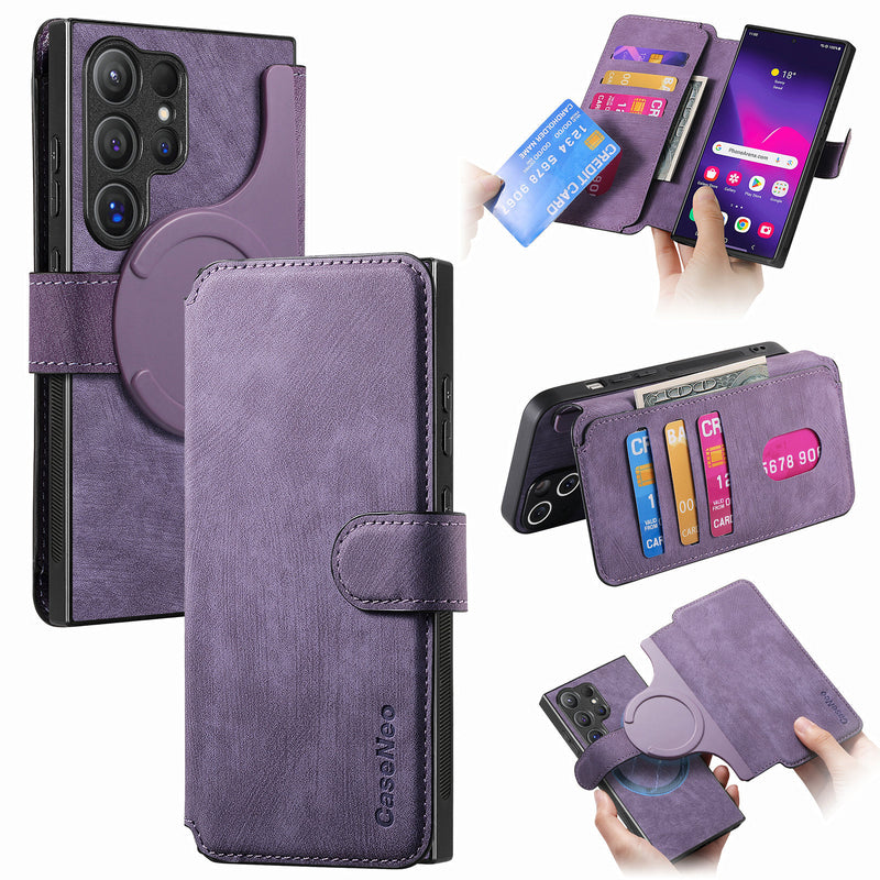 Load image into Gallery viewer, [Magsafe Compatible][Detachable] Samsung Galaxy A17 (SM-A176) Leather Flip Shockproof Wallet Series Case With Card Slot - i-Station Mobile Phone &amp; Electronic Device Repair and Accessories
