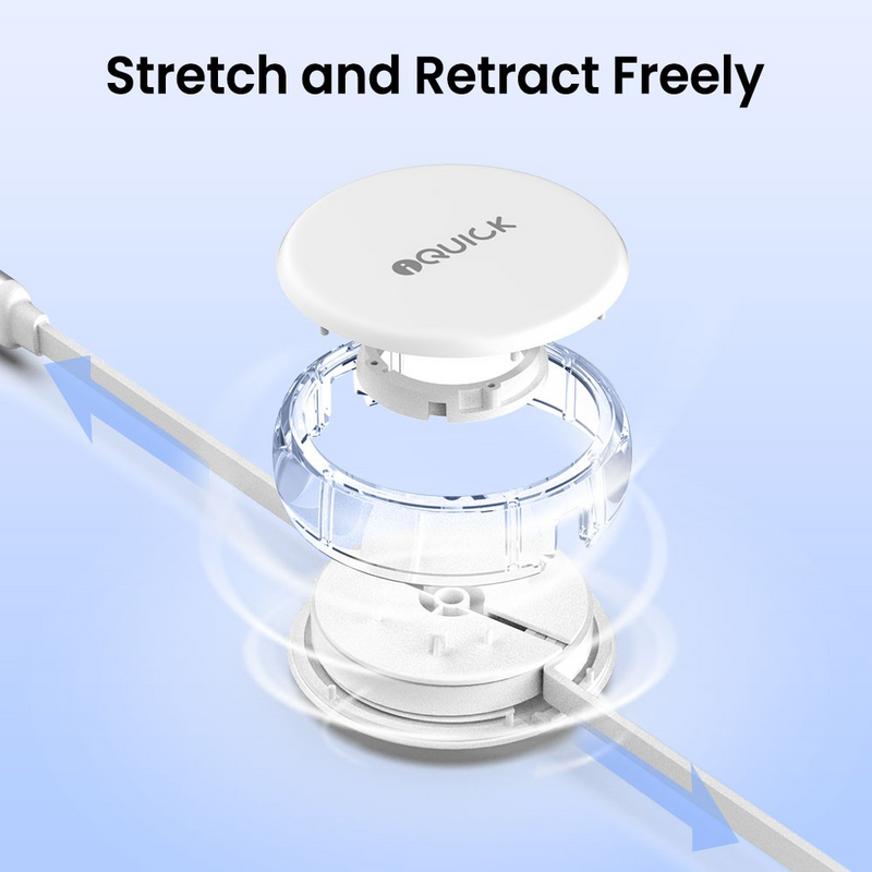 Load image into Gallery viewer, iQuick 3 in 1 Retractable Fast Charge &amp; Data Sync Cable IQTC2301 1.2m - White
