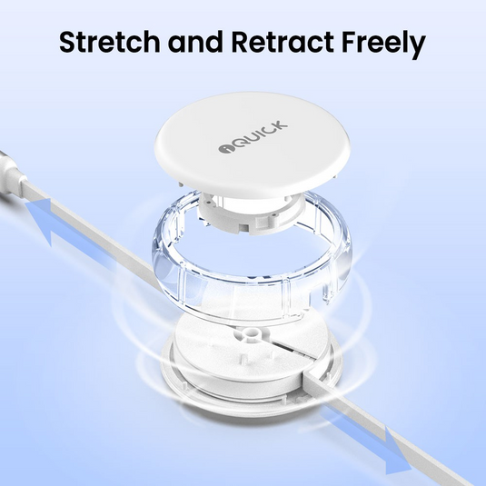 iQuick 3 in 1 Retractable Fast Charge & Data Sync Cable IQTC2301 1.2m - White