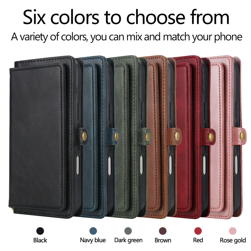 Load image into Gallery viewer, [Magsafe Compatible][With Card Slot] Apple iPhone 17/Air/Pro/Max Detachable PU Leather Flip Wallet Shockproof Case
