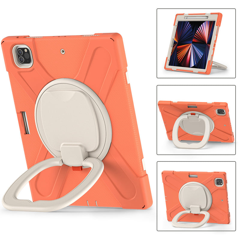 Load image into Gallery viewer, [With Shoulder Strap] Apple iPad Pro 12.9" 3rd/4th/5th/6th Gen 360 Degree Rotation Heavy Duty EVA Kid Friendly Ring Holder Stand Case
