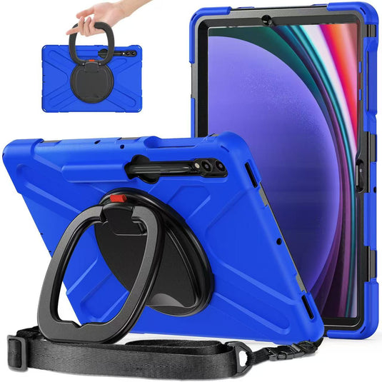 Samsung Galaxy Tab S7 Plus/S7 FE/S8 Plus 12.4" - Multifunctional Shockproof Heavy Duty Series Case With Shoulder Strap
