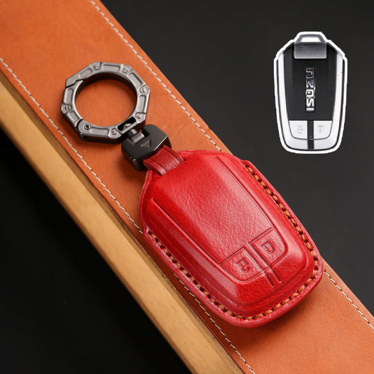 Isuzu Handcrafted Genuine Leather Car Key Fob Case Cover For D-MAX, MU‑X