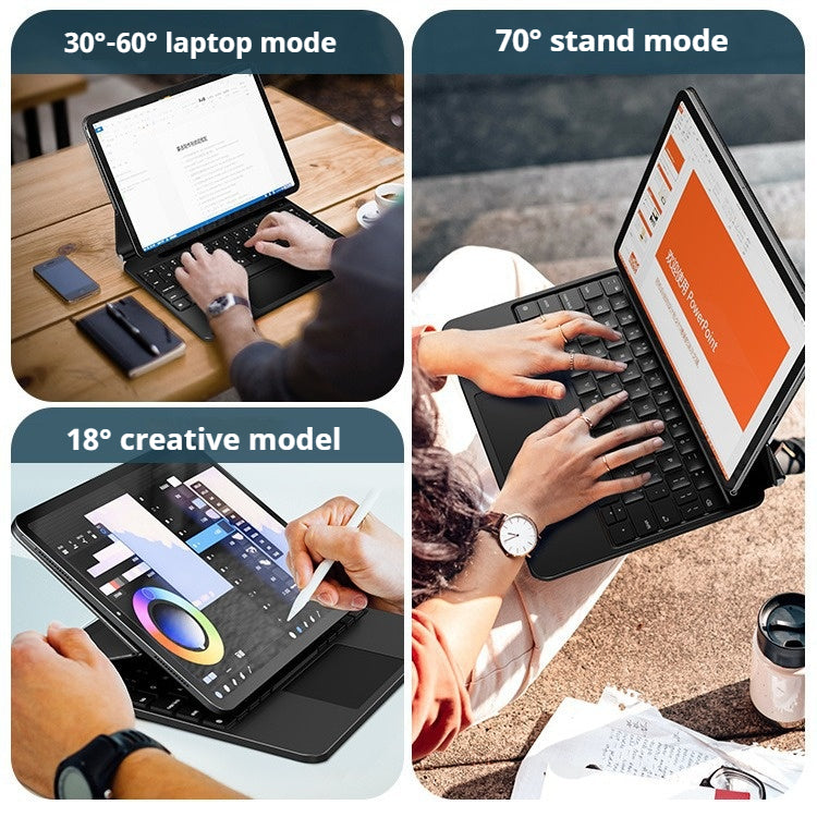 Load image into Gallery viewer, Apple iPad Pro 12.9-inch 2nd/3rd/4/5/6th Gen (2017/2018/2020/2021/2022) Wireless Bluetooth Touchpad Keyboard With RGB Backlight
