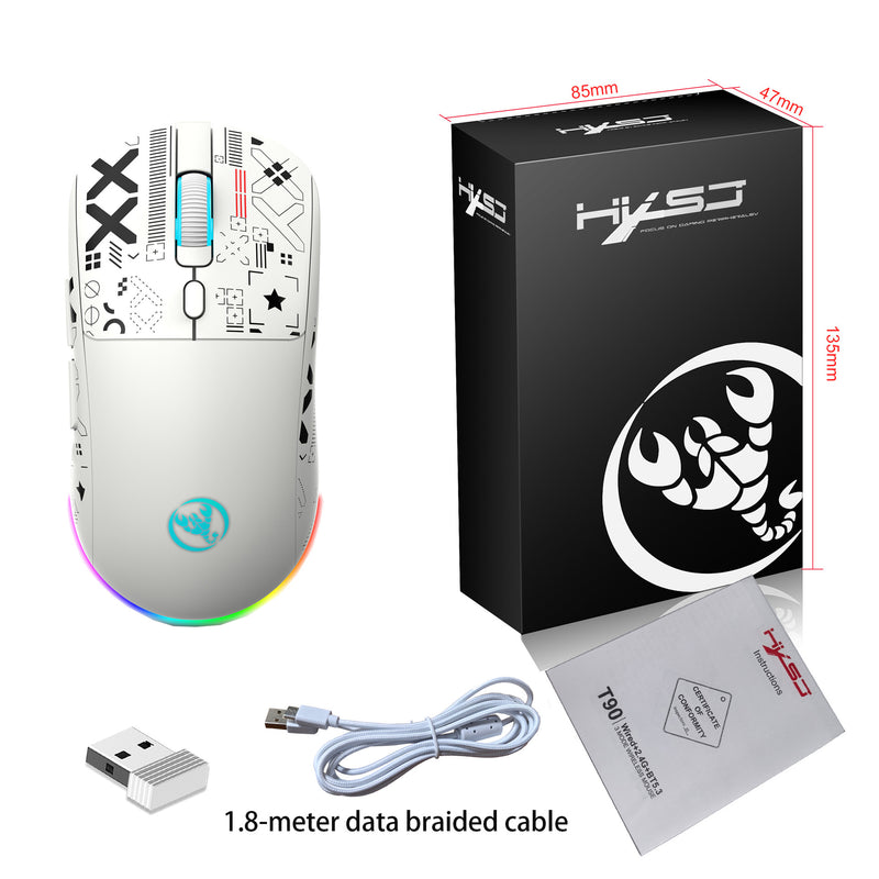 Load image into Gallery viewer, Three-Mode Wireless Bluetooth Mouse Lightweight Noise-Fre 7 Colors RGB Gaming Mouse 3600-DPI
