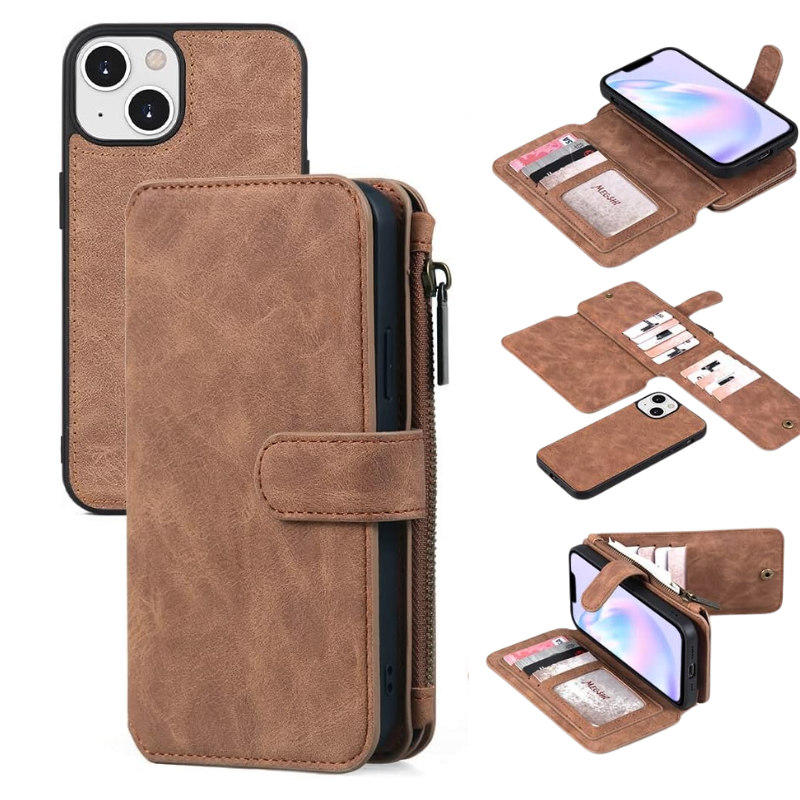 Load image into Gallery viewer, Apple iPhone 13/Mini/Pro/Max Detachable Magnet Multiple Card Wallet Flip Case
