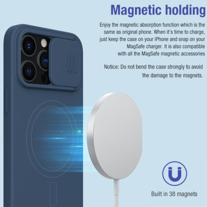 Load image into Gallery viewer, [Magsafe Compatible][Built-in Slide Lens Cover] Apple iPhone 15/Pro/Plus/Pro Max Silicone Shockproof Full-cover Essentials Series Case
