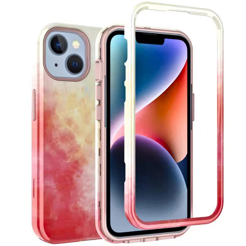 Load image into Gallery viewer, Apple iPhone 14/Pro/Pro Max/Plus 3-in-1 Silicone Dual-sided Shockproof Fashion-Forward Series Case
