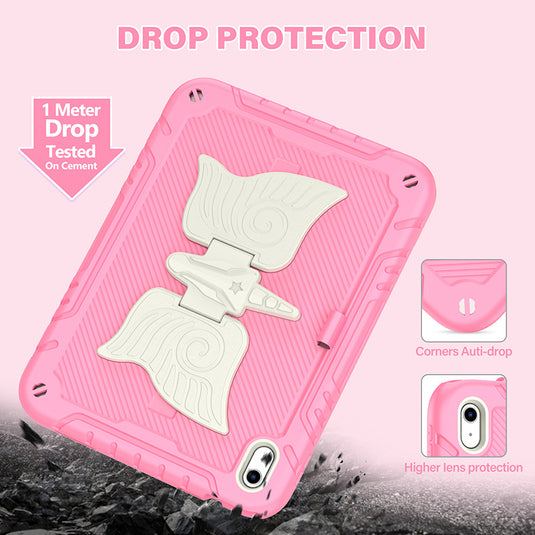 [Built-in Ring Holder][With Pen Slot] Apple iPad Air 11-inch M2/M3 (2024/2025) Butterfly Kids Heavy Duty Serise Case