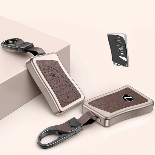 Lexus Aluminum Alloy Leather Car Key Fob Case Cover For ES200, ES300,  RX300, 350h, NX200, LX570