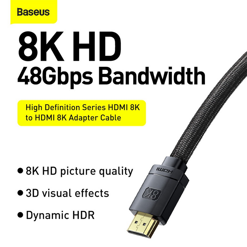 Load image into Gallery viewer, Baseus High Definition Series HDMI 8K to HDMI 8K Adapter Cable 2M - Black - i-Station Mobile Phone &amp; Electronic Device Repair and Accessories
