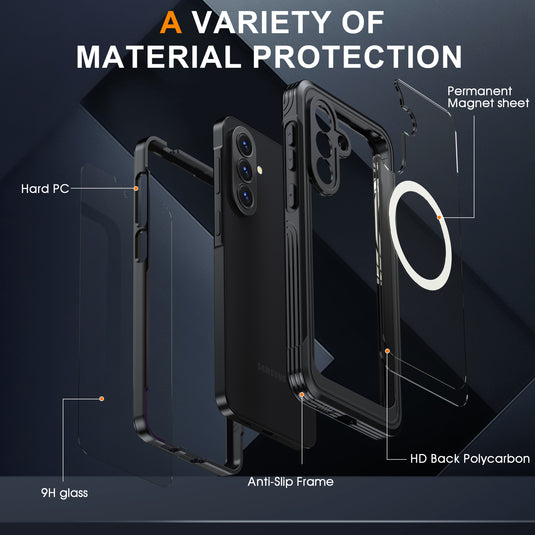 [Magsafe Compatible] Samsung Galaxy A36 & A37 & A56 - 9H Glass Three-proof Full Cover Heavy Duty Series Case - i-Station Mobile Phone & Electronic Device Repair and Accessories