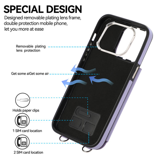 [Built-in Ring Bracket][With Card Slot] Apple iPhone 13/Pro/Pro Max High-End Leather Full Coverage Shockproof Wallet Series Case