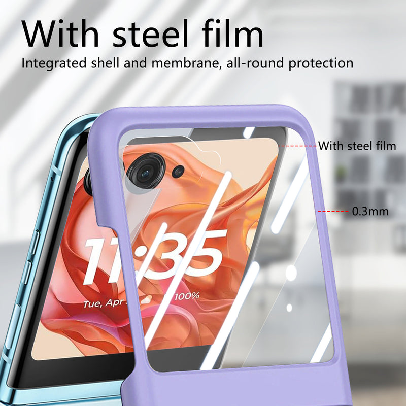 Load image into Gallery viewer, [Built-in Ring Bracket] Motorola Moto Razr 60 Minimalist Solid Color Case with Built-in Screen Protection
