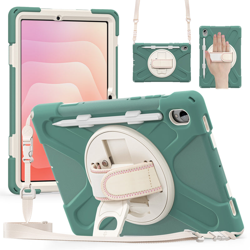 Load image into Gallery viewer, Samsung Galaxy Tab S11 (2025) 11&quot; - Heavy Duty 360 Degree Rotate Stand Hand Strap Case With Shoulder Strap
