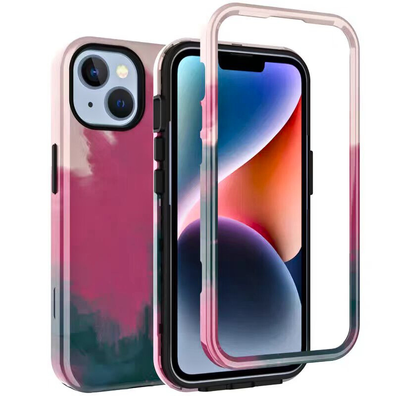 Load image into Gallery viewer, Apple iPhone 14/Pro/Pro Max/Plus 3-in-1 Silicone Dual-sided Shockproof Fashion-Forward Series Case
