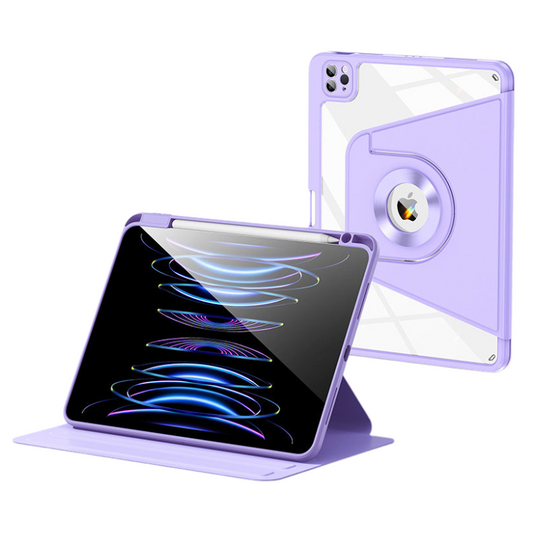 [Detachable] Apple Air 13-inch M2 (2024) & iPad Pro 3/4/5/6 12.9" - Smart Detachable 360 Degree Rotation Flip Stand Case