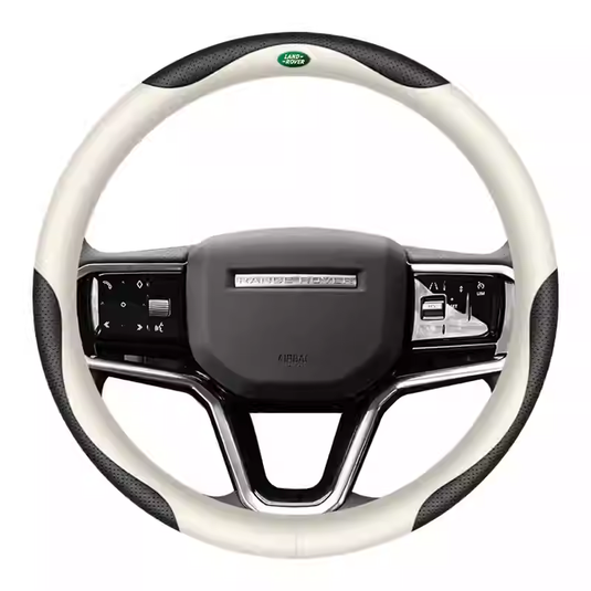 Land Rover Genuine Leather Spliced Design with Breathable & Anti-Slip Grip Steering Wheel Cover For Range Rover, Velar, Evoque, Discovery, Defender