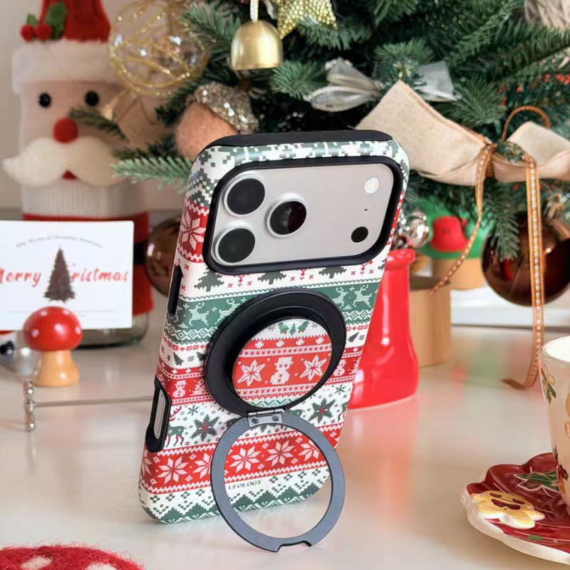 Load image into Gallery viewer, [Magsafe Compatible] Apple iPhone 17/Pro/Max - Christmas 2-in-1 Shockproof Phone Case with Stand

