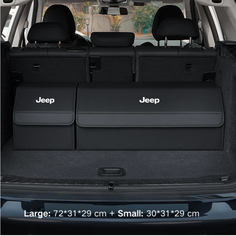 Load image into Gallery viewer, Jeep Microfiber Leather Car Trunk Storage Box for Cherokee, Renegade, Compass, Grand Cherokee, Wrangler, Gladiator
