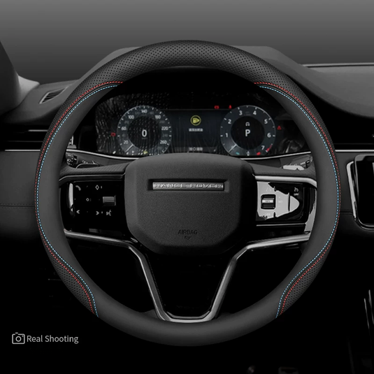 Land Rover Premium Nappa Leather Breathable Ultra-Thin Non-Slip Steering Wheel Cover For Discovery Sport, Range Rover Evoque, Defender, Velar, Discovery 4/5 - i-Station Mobile Phone & Electronic Device Repair and Accessories