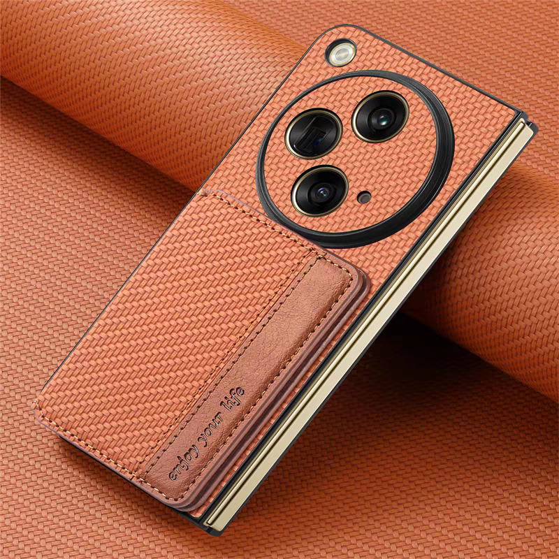 Load image into Gallery viewer, [Buil-in Stand ][With Card Solt] OPPO Find N3 CPH2499 Woven All-inclusive Shockproof Wallet Series Case
