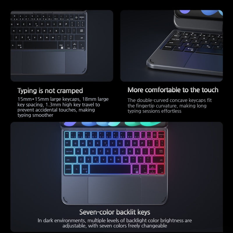 Load image into Gallery viewer, [With Backlit] Apple iPad Mini 6/7 8.3'' 6/7th Gen (2021/2024) 360-Degree Rotatable Magnetic Smart Wireless Toupad Keyboard Case - i-Station Mobile Phone &amp; Electronic Device Repair and Accessories
