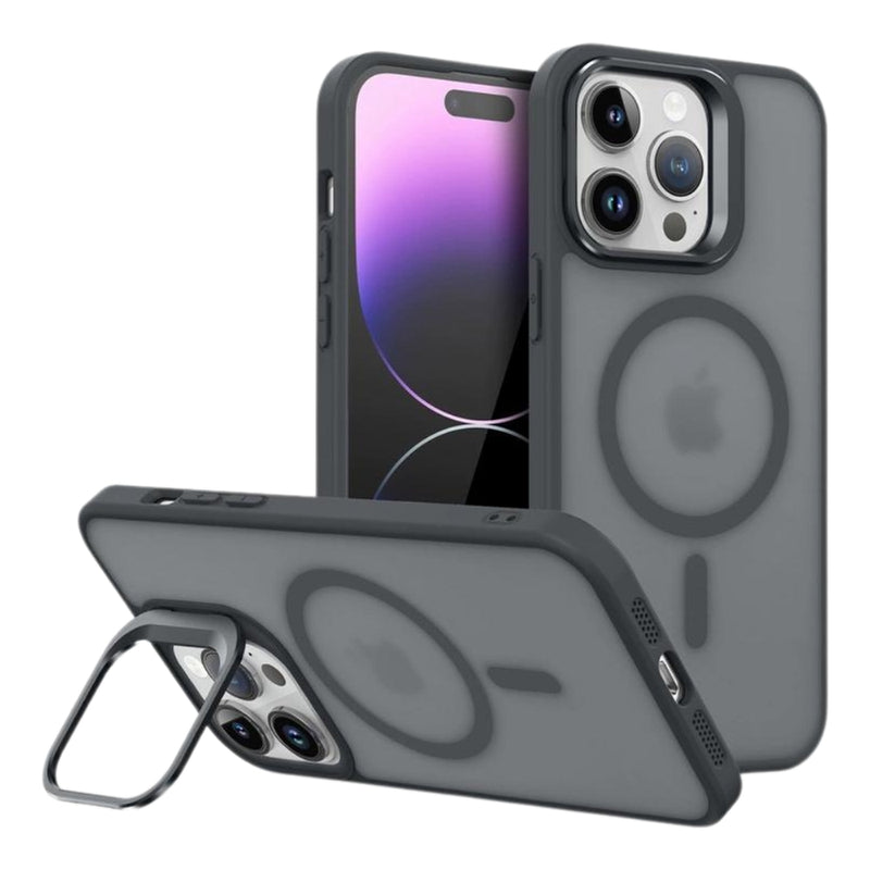 Load image into Gallery viewer, [Metal Lens Bracket] Apple iPhone 14/Plus/Pro/Max - TPU Matte Finish Magsafe Stand Case
