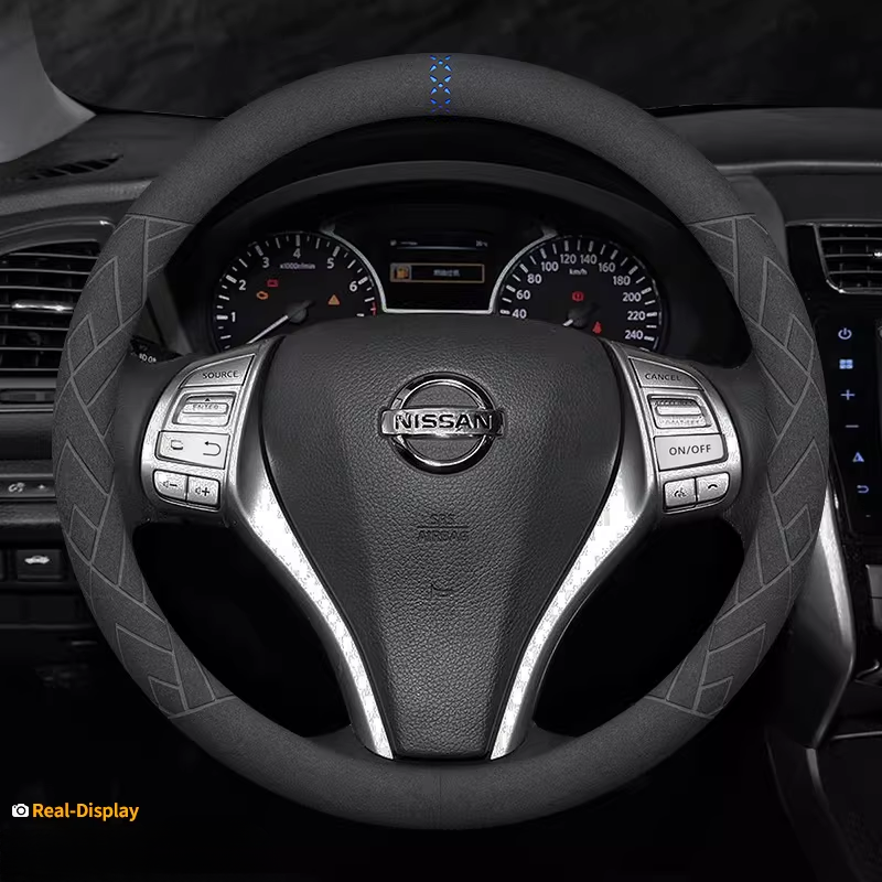 Load image into Gallery viewer, Nissan Suede Anti-Slip Steering Wheel Cover for Sylphy, X-Trail, Teana, Sunny, Tiida, Bluebird - i-Station Mobile Phone &amp; Electronic Device Repair and Accessories
