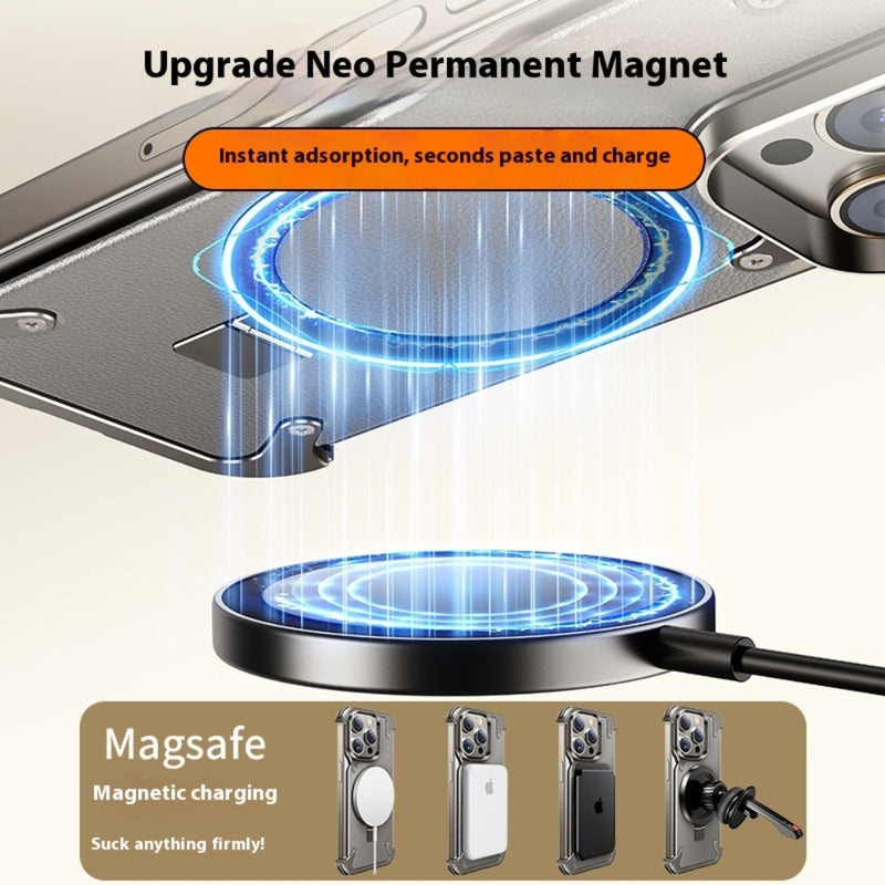 Load image into Gallery viewer, [Genuine Leather] Apple iPhone 12/Pro/Max - Frame-less Style Magsafe Magnetic Phone Case
