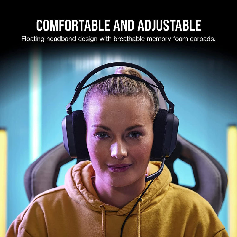 Load image into Gallery viewer, CORSAIR HS80 RGB USB Premium Gaming Headset with Dolby Audio 7.1 Surround Sound (Broadcast-Grade Omni-Directional Microphone, Memory Foam Earpads, High-Fidelity Sound, Durable Construction) Carbon
