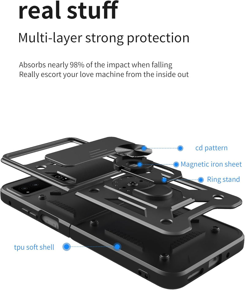 Load image into Gallery viewer, [Sliding Camera Cover][Built-in Stand] Motorola Moto Razr 40/Razr 2023 - Military Grade Hard PC Rugged Heavy Duty Case
