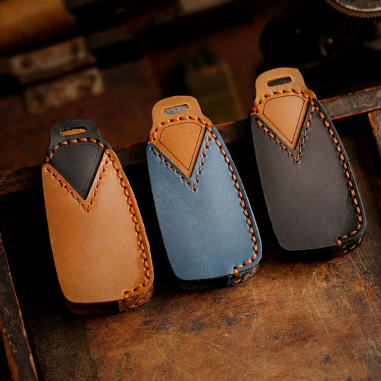 Ford Handcrafted Genuine Leather Car Key Protective Case For Kuga, Edge, Ranger, Mondeo, Focus