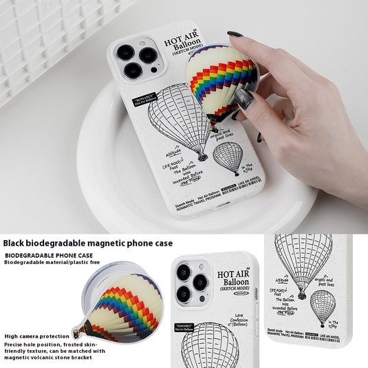 [Magsafe Compatible][With Stand] Apple iPhone 14 / Pro / Pro Max Hot air balloon design Shockproof Fashion Stand Series Case