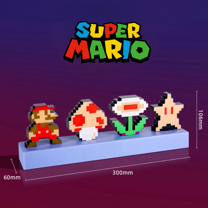Load image into Gallery viewer, Super Mario - Light 3D Pixel Lamp LED Game Icon Night Light Colour Phasing Music Reactive for Bedroom Gaiming Room
