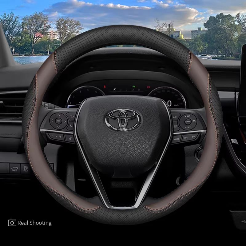 Load image into Gallery viewer, Toyota Premium Nappa Leather Breathable Ultra-Thin Non-Slip Steering Wheel Cover For Camry, Corolla, Levin, RAV4, Venza, Highlander, Avalon - i-Station Mobile Phone &amp; Electronic Device Repair and Accessories

