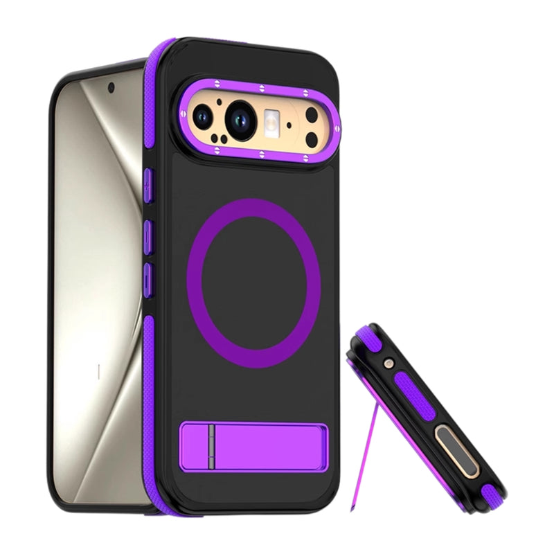 Load image into Gallery viewer, Google Pixel 9/Pro/Pro XL - TPU + Acrylic 2 in 1 Integrated Shockproof Magnetic Stand Case
