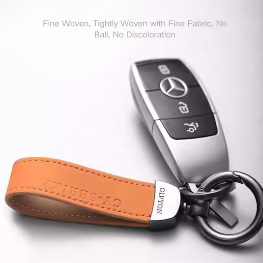 Minimalist Suede Car Keychain with Zinc-Aluminum Alloy Key Ring