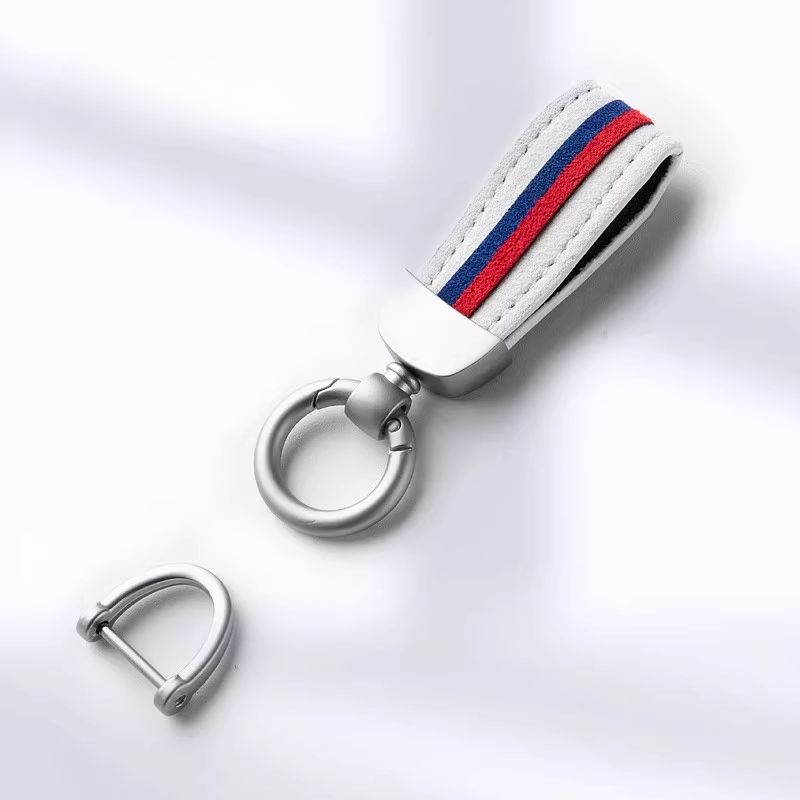 Load image into Gallery viewer, Premium Alcantara Two-Tone Matte Car Key Fob Keychain
