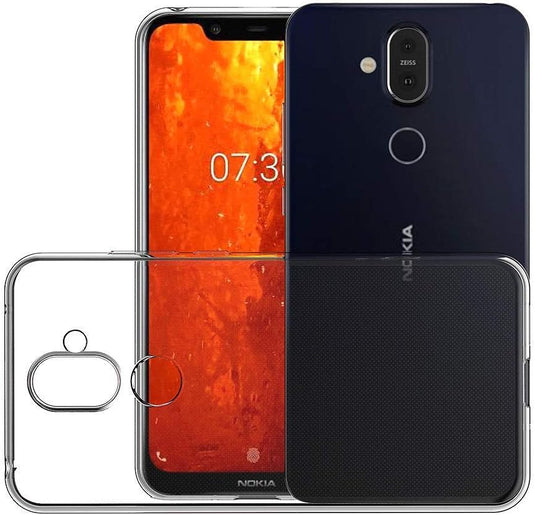 Nokia 8.1 - AirPillow Cushion Transparent Soft Clear TPU Four Corners Protective Case With 2PC 9H Tempered Glass Screen Protector