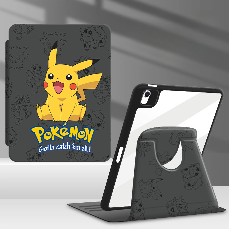 Load image into Gallery viewer, [Built-in Pen Slot] Apple iPad 7/8/9 10.2'' 7/8/9th Gen (2019/2020/2021) Pokémon Smart 360° Degree Rotate Stand Shockproof Flip Cover Case
