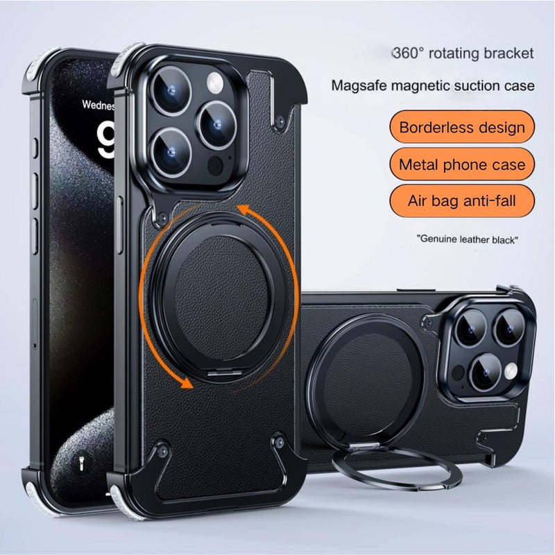 Load image into Gallery viewer, [Genuine Leather] Apple iPhone 15/Plus/Pro/Max - Frame-less Style Magsafe Magnetic Phone Case
