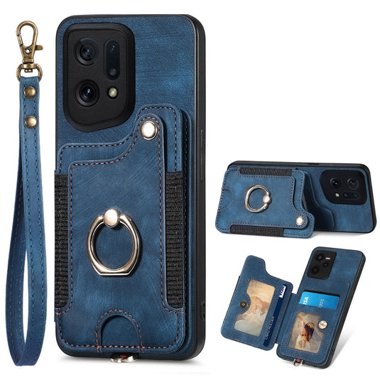 [With Card Slot] OPPO Find X5/Pro - Vintage Detachable Wallet Shockproof Stand Phone Case