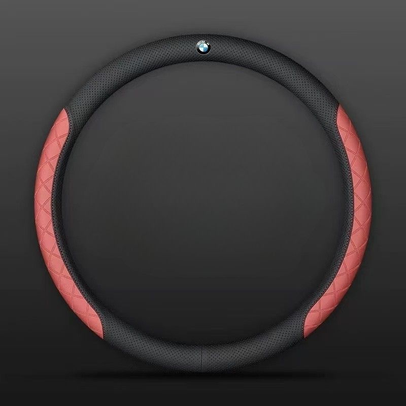 Load image into Gallery viewer, BMW PU Leather Steering Wheel Cover with Heat-Pressed Embossed Texture For 5 Series (530), 3 Series, 7 Series, 1 Series, X1, X2, X3, X4, X5, i3, iX3
